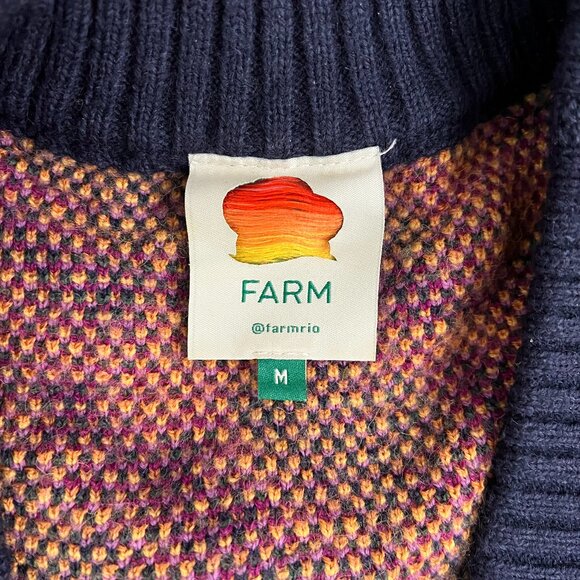 Farm Rio Brazil Wool-Blend Long Cardigan Sz M - Picture 5 of 13